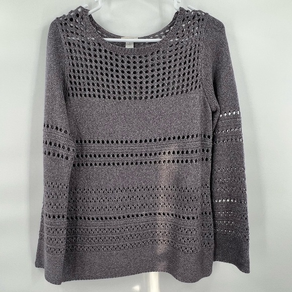 Chico’s light purplish grey sweater long sleeve size 1 - Picture 6 of 9
